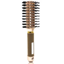 Profesional de peluquería multifunción cepillos doble cara Hair Brush Detangle peluquería cepillo de pelo en Color oro
