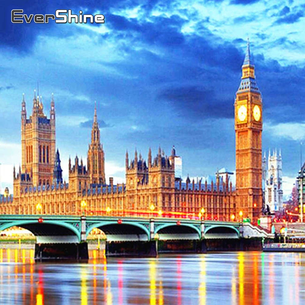 

EverShine Diamond Embroidery Full Display Scenery 5d Diamond Painting Buildings Rhinestones Pictures Diamond Mosaic Sale Scenic