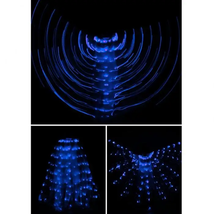 Красивый светодиодный светильник на Хэллоуин с крыльями и питанием от батареи, светящиеся танцевальные костюмы, сценическая одежда Hogard ST10