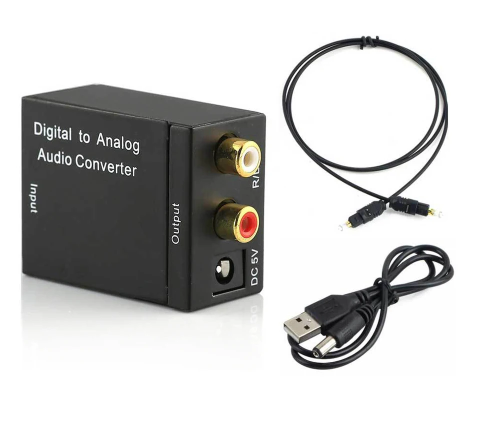 Digital to Analog Audio Converter Adapter Digital Optical Fiber Coaxial RCA  (11)