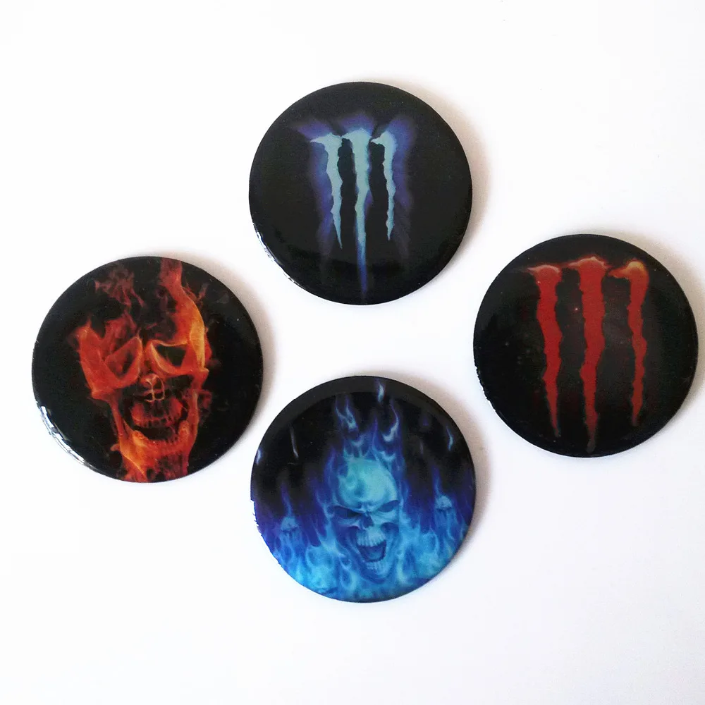 Motorcycle Flaming Blue Flame Skull Demon Set Decals