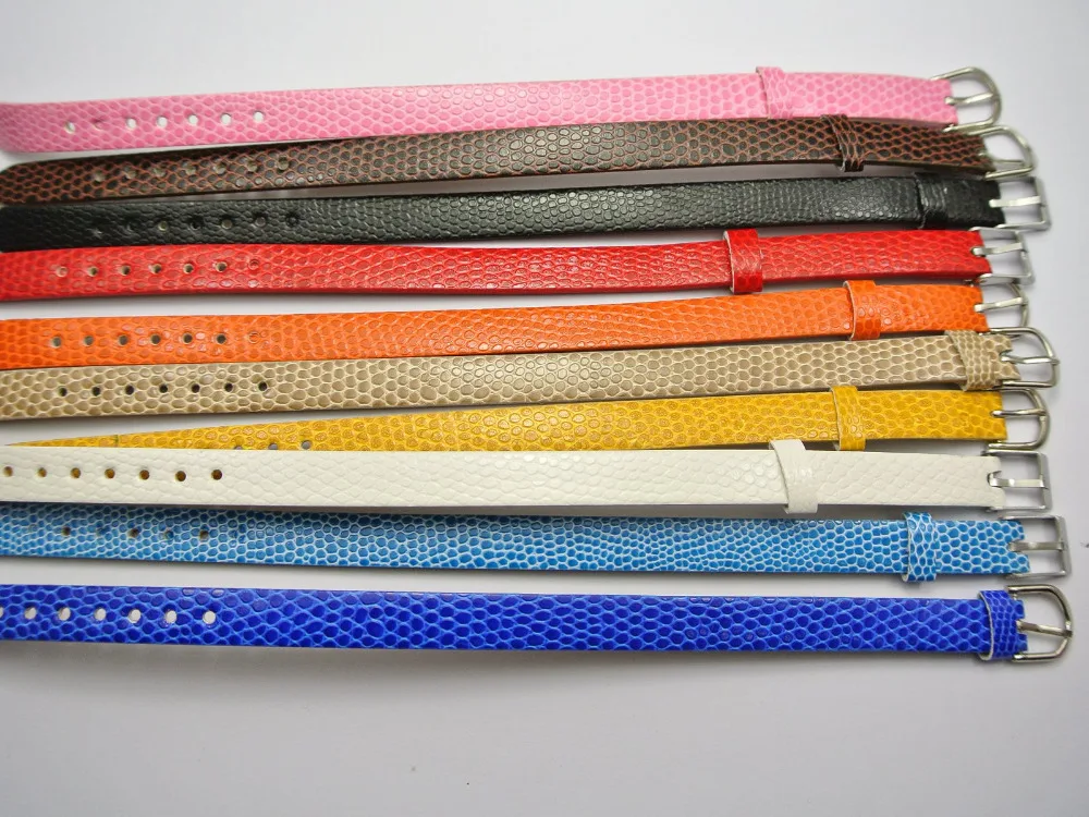 

10 Mixed Colour Leatherette Bracelet Wristband WatchBand Fit 10mm Slide Charm