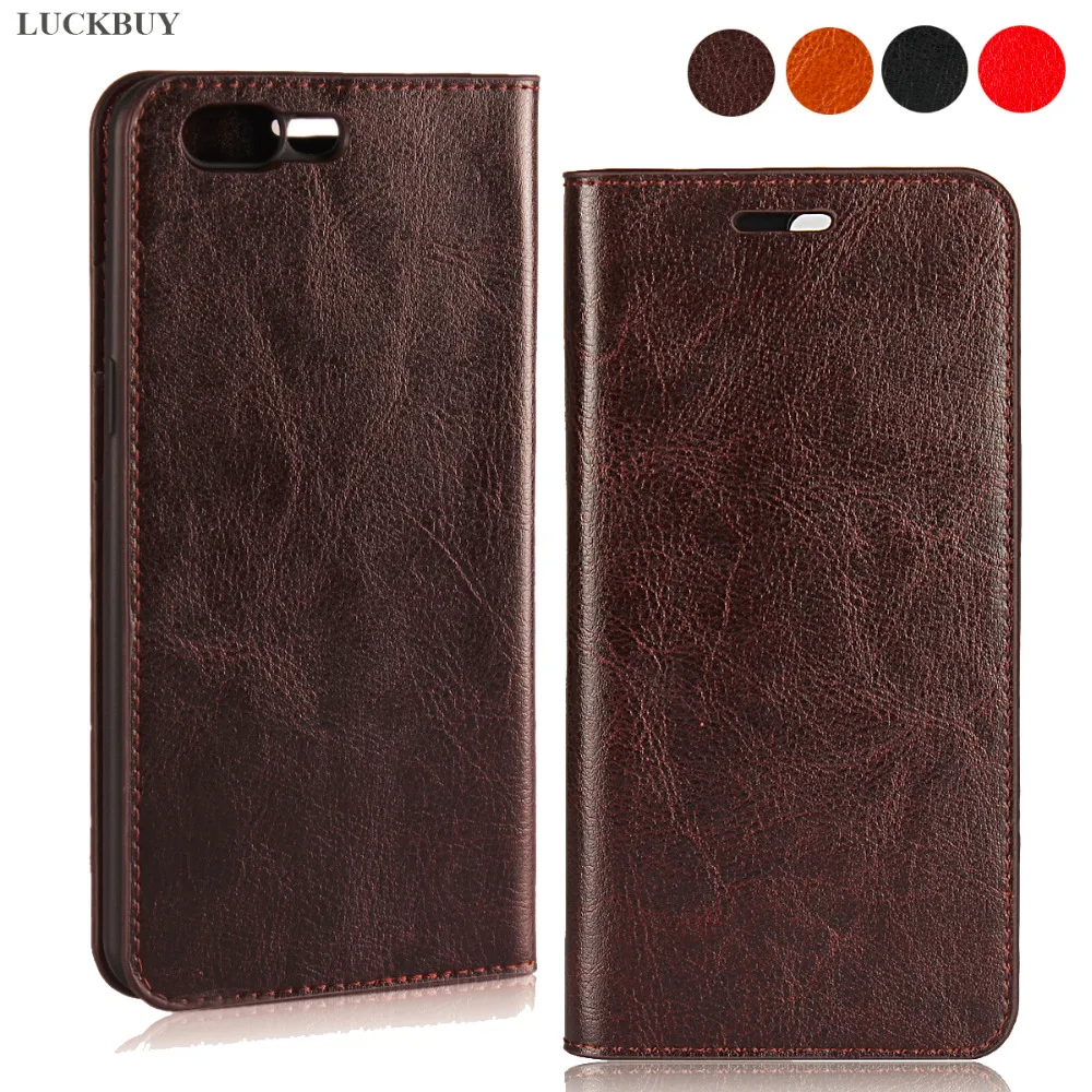 

Business Crazy Horse Pattern Genuine Leather Flip Cover For OnePlus one Plus 3 5 5T 1+ 6 6T Book Case Card Slot Stand Function