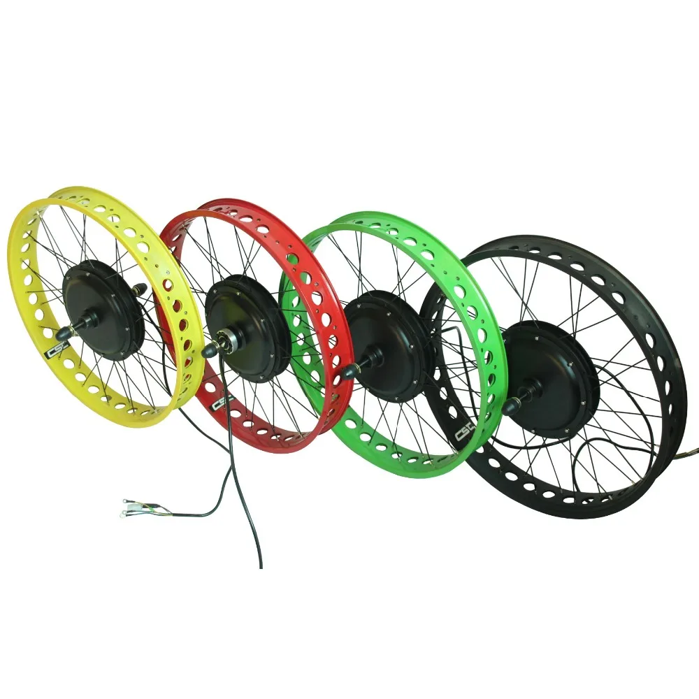 Snow Electric Bicycle Conversion Kit 20 24 26 Inch 4.0 Tyre 48V 1000W 1500W Fat Bike Motor Wheel 4 Color For Ebike