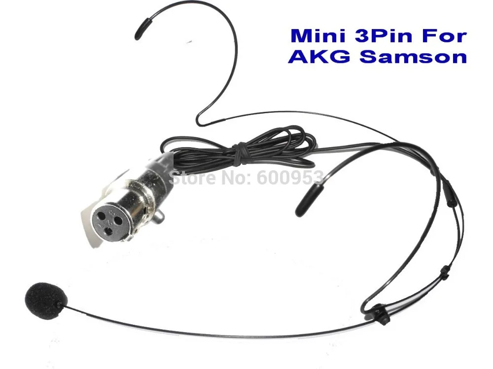 

Black Dual Hook Omni-directional Headset Head Microphone For AKG Samson Wireless MIC system
