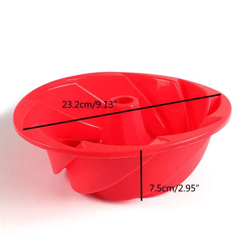 Silicone Butter Cake Mould Food Grade 24*10cm Big Swirl Shape Baking Form Tools For Cake Mold Bakery Baking Dish Bakeware