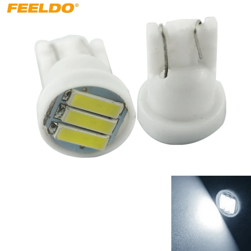 FEELDO 1 шт. супер белый 5 Вт T10 194 168 W5W 7014/7020 3SMD Автомобильная боковая клиновидная