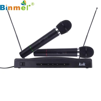 

Factory Price Binmer Professional Wireless Microphone System Dual Handheld + 2 x Mic Cordless Receiver 51119 Drop Shipping