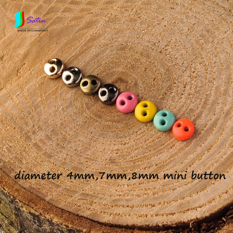 

Round 2 Hole Diameter 4MM,7MM,8MM Mini Metal Button,Doll Clothes Sew Accessory Bronze,Gun Black,Gold,Silvery Small Button S0014L