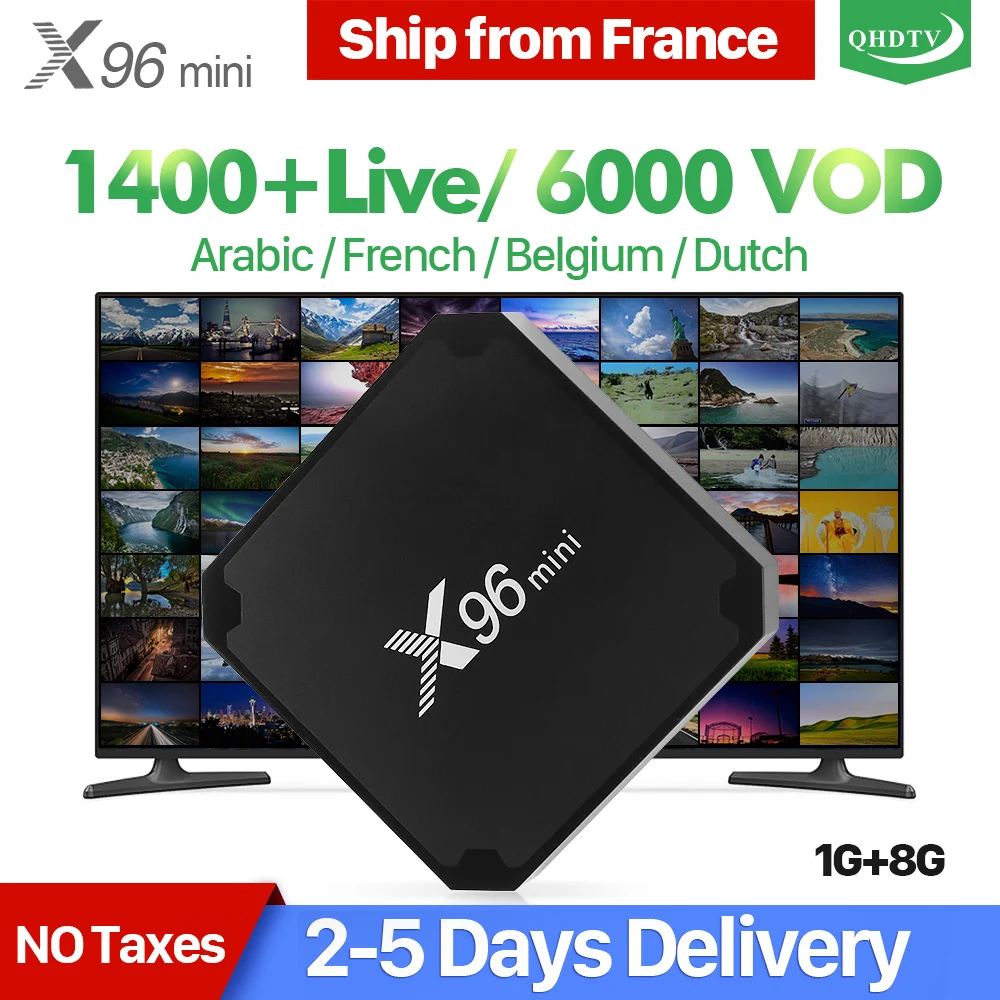 

X96 Mini IPTV France Box Android 7.1 IPTV Code QHDTV Box Quad Core X96mini 1 Year IPTV Belgium France Arabic Netherlands IP TV