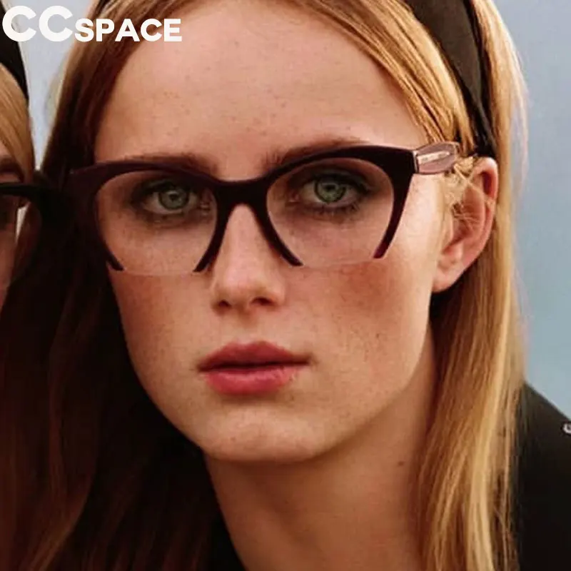 Cat Eye Glasses Frames Women Half Frame Styles Designer Optical Fashion 