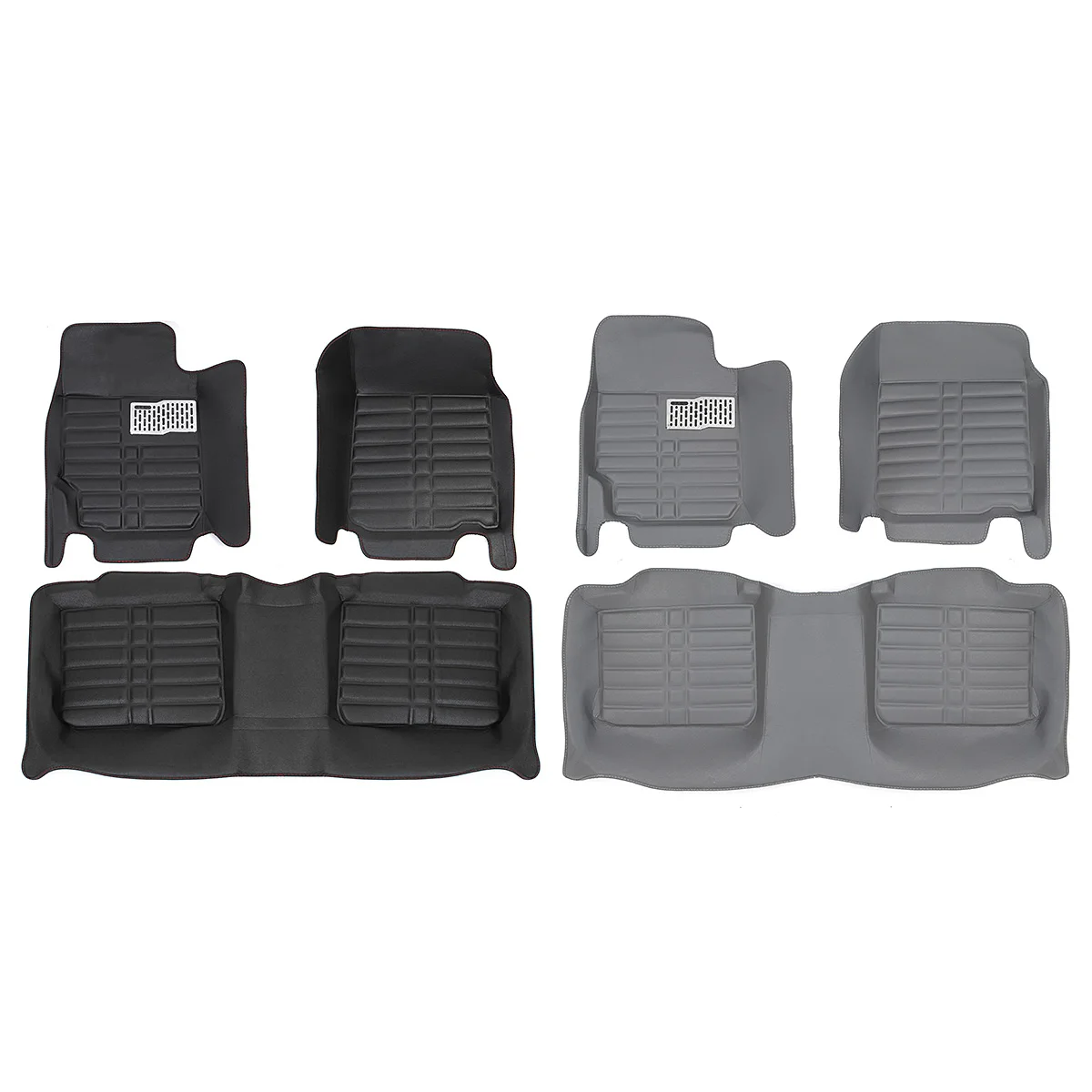 

3Pcs PU Leather Black Gray Car Front + Rear Leather Liner Floor Mat Waterproof Decoration Mat Carpet For Toyota CAMRY 2006-2011