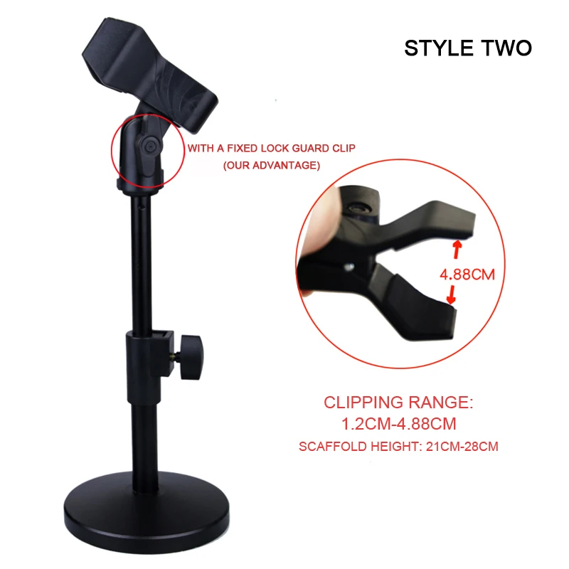 Metal Disc Microphone Bracket DS-12 Black style two (2)