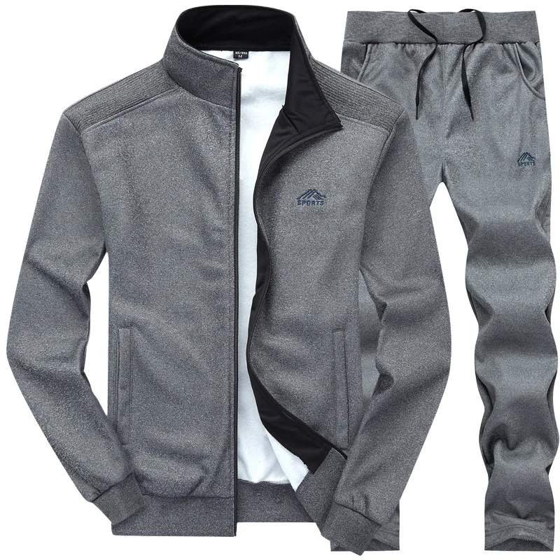 Студенческий спортивный костюм для мужчин, новый брендовый весенне-осенний комплект из 2 предметов, повседневная куртка и штаны