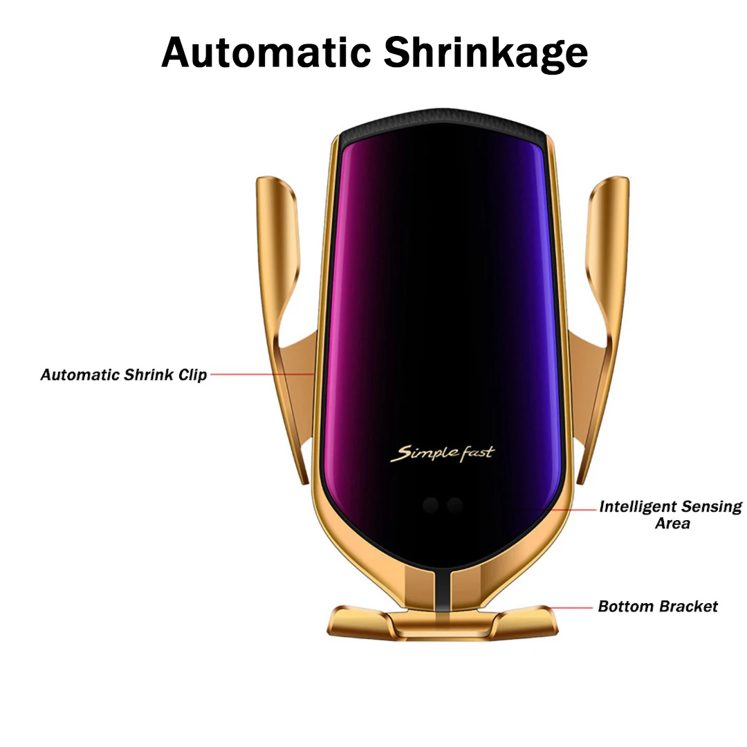 10 Вт автомобильное беспроводное зарядное устройство для iPhone samsung умный автомобильный зажим инфракрасный датчик держатель крепление в автомобиль Qi Быстрая зарядка телефон кронштейн
