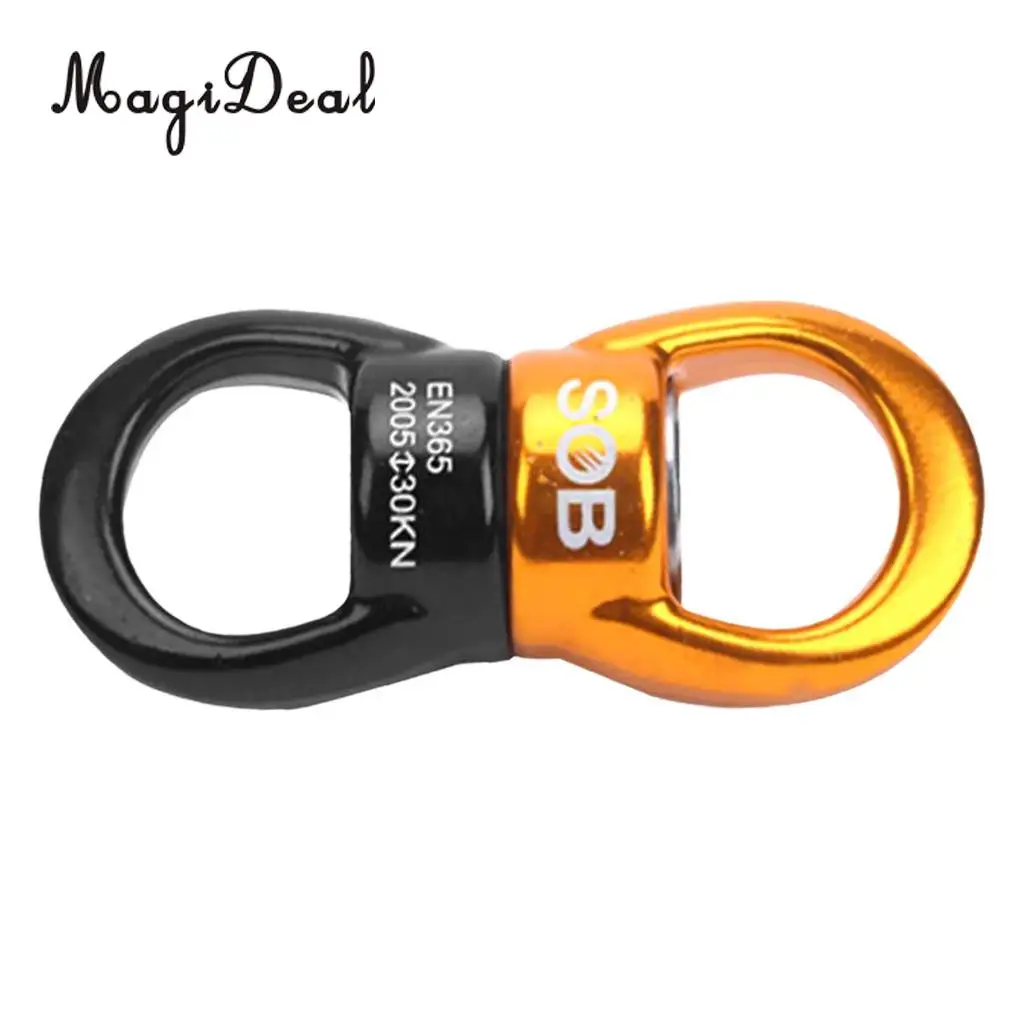 MagiDeal High Strength 30KN Rock Climbing Swivel Rotor Hook Swivel Ring Rotary Connector for Mountaineering Rescue Application