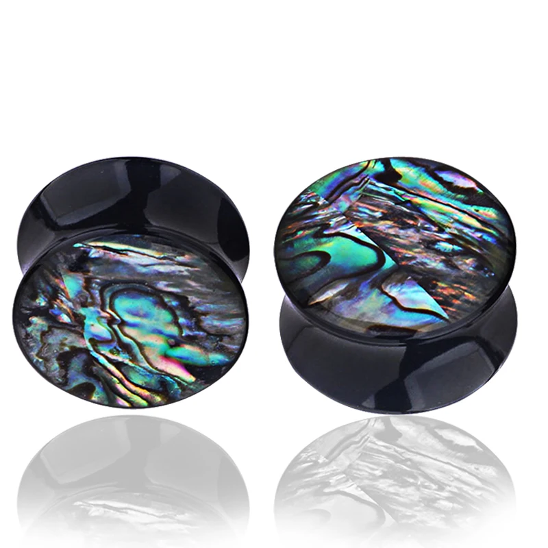 New Natural Abalone Shell Acrylic Ear Plugs Gauges Earring Women Men