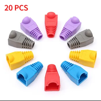 

20PCS New Covers for RJ45 CAT5 / 6 Plug Protection Head Cover Rubber Modular Connector Guide Cap