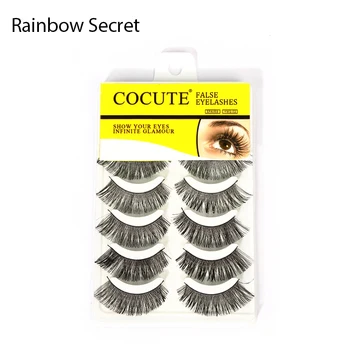 

Rainbow Secret 5 Pairs Soft Long Makeup Cross Thick False Eyelashes Handmade Eye Lashes Extension Make Up Brand