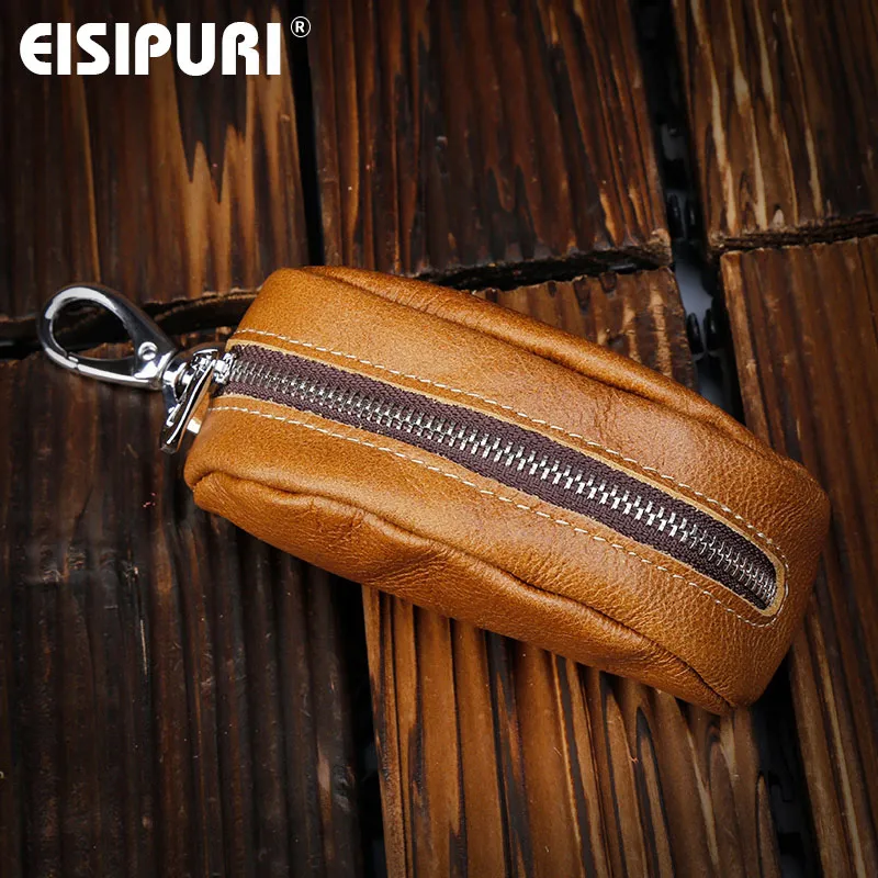 EISIPURI брендовый чехол-кошелек из натуральной кожи для автомобильных ключей, модный брендовый автомобильный держатель из коровьей кожи для ключей,, сумка на молнии для автомобильных ключей - Цвет: yellow