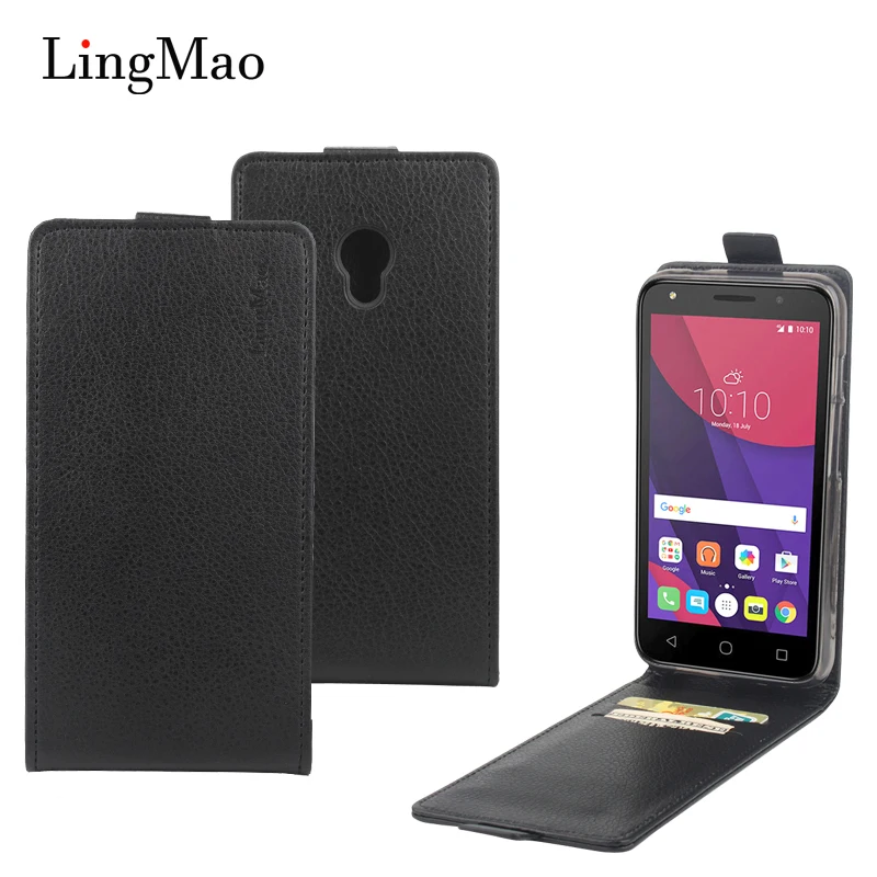 

For Alcatel One Touch Pixi 4 5045X Case Vertical Flip Vintage Luxury Leather Magnetic Phone Case Cover