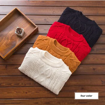 

Winter Children Sweaters Kids Clothes O-Neck Warm Boys Knit Sweater Children Toddler Girls Pullovers Plush Velvet Top DQ729