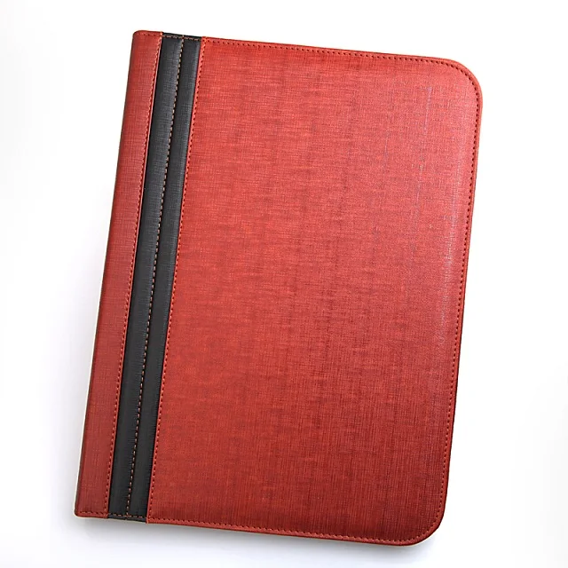 A4 кожаный портфель на молнии с новым дизайном калькулятор почтовый менеджер Сумка для документов папка для бизнес-файлов краткое FPDB-421 - Цвет: Красный