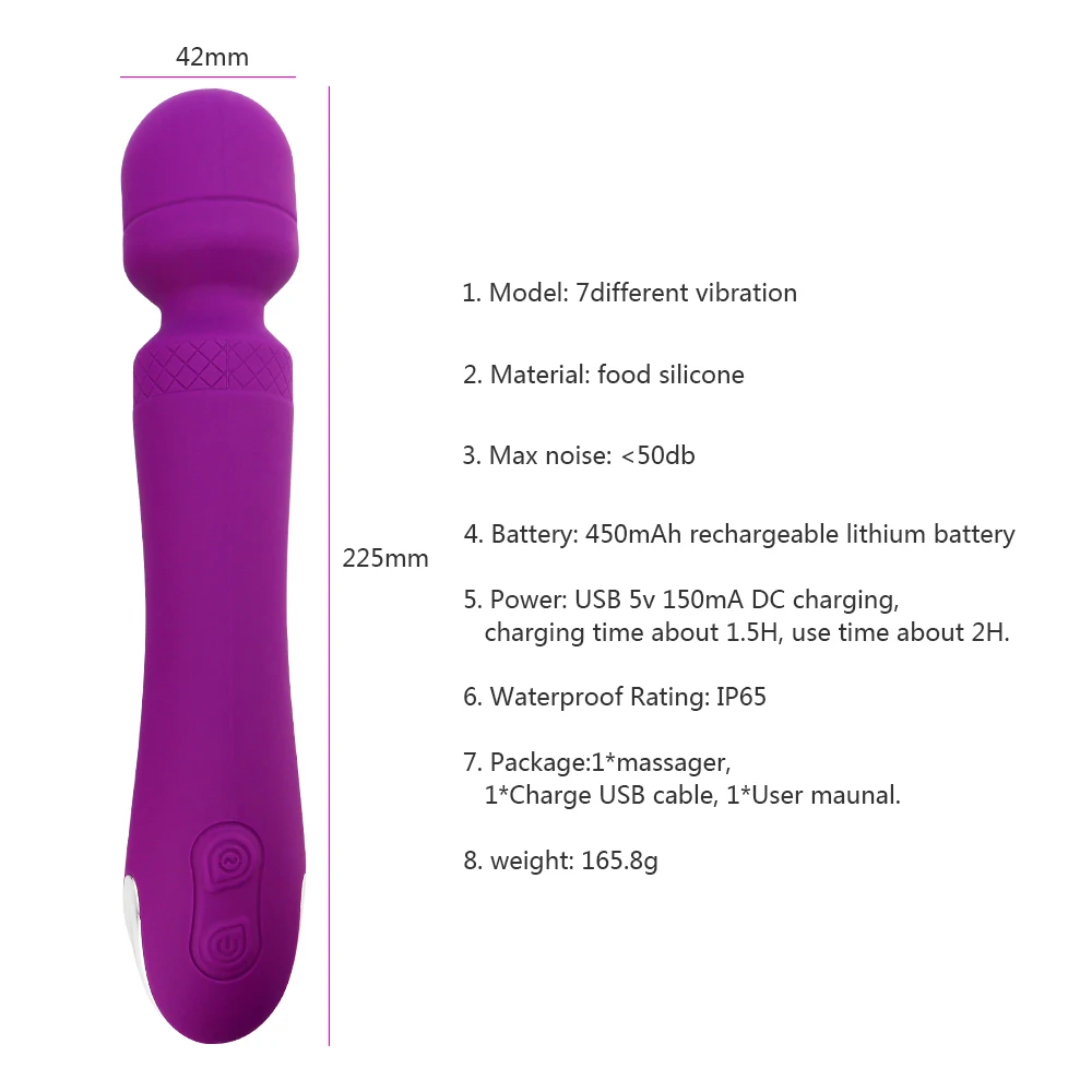 USB Rechargeable Massager Strong Vibration Dildo Vibrator Adult Sex Toys for Women for Muscle Aches and Sports Recovery