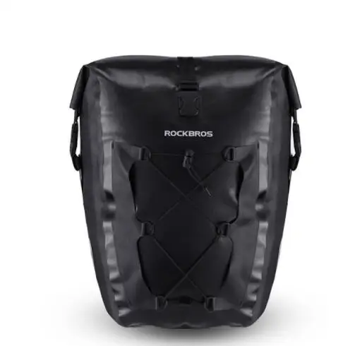 ROCKBROS MTB дорожный велосипед 27L велосипедная Сумка водонепроницаемая дорожная Светоотражающая велосипедная сумка для езды на велосипеде заднее сиденье Pannier заднее сиденье багажник велосипедная сумка - Цвет: Black