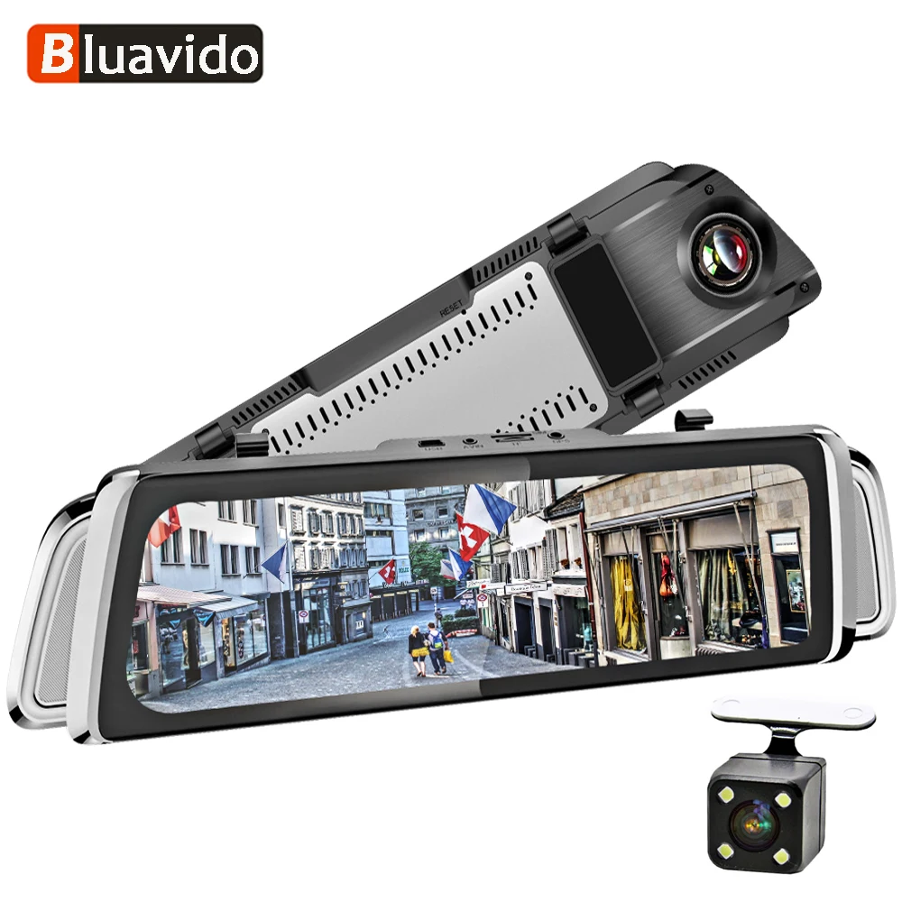 

Bluavido 9.35" Mirror 4G Android Dash DVR ADAS GPS Navigation Full HD 1080P Car Video camera Recorder Dual Lens Remote Monitor