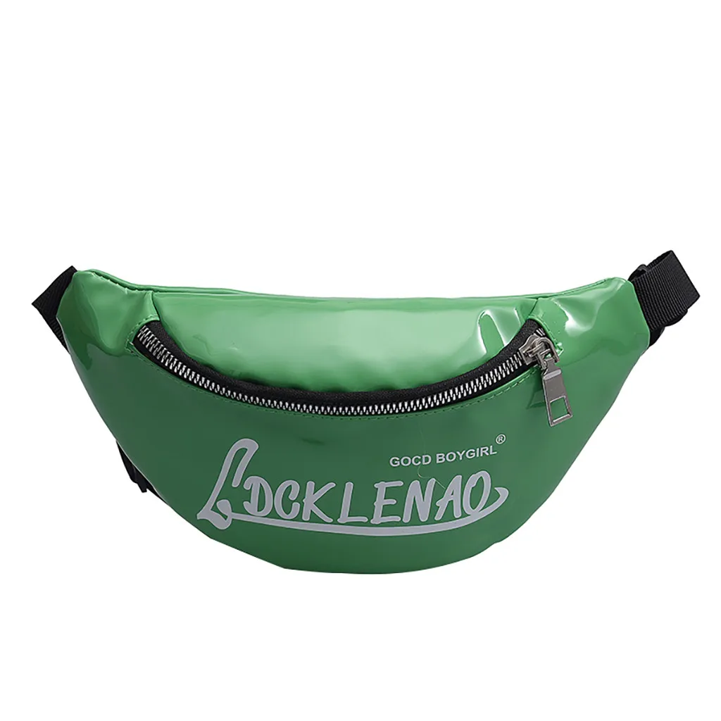 

Children Fashion Letter Fanny Pack Candy Color PU Leather Pouch Belt Waist Bum Bag Phone Pouch Pocket Chest Bag for Girls Boys Y