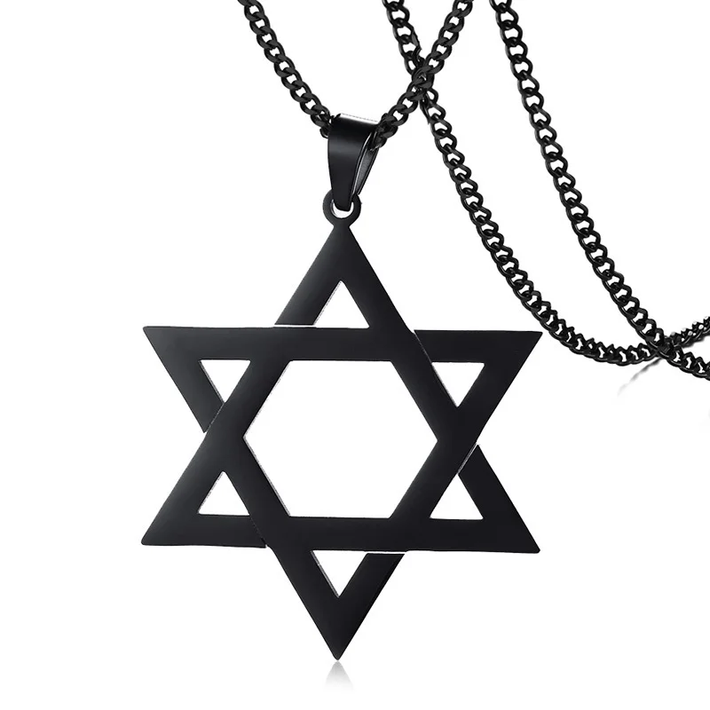 Men's Classic Star of David Pendant Necklace in Black Gold Stainless Steel Israel Jewish Jewelry 24 inch - Image 6