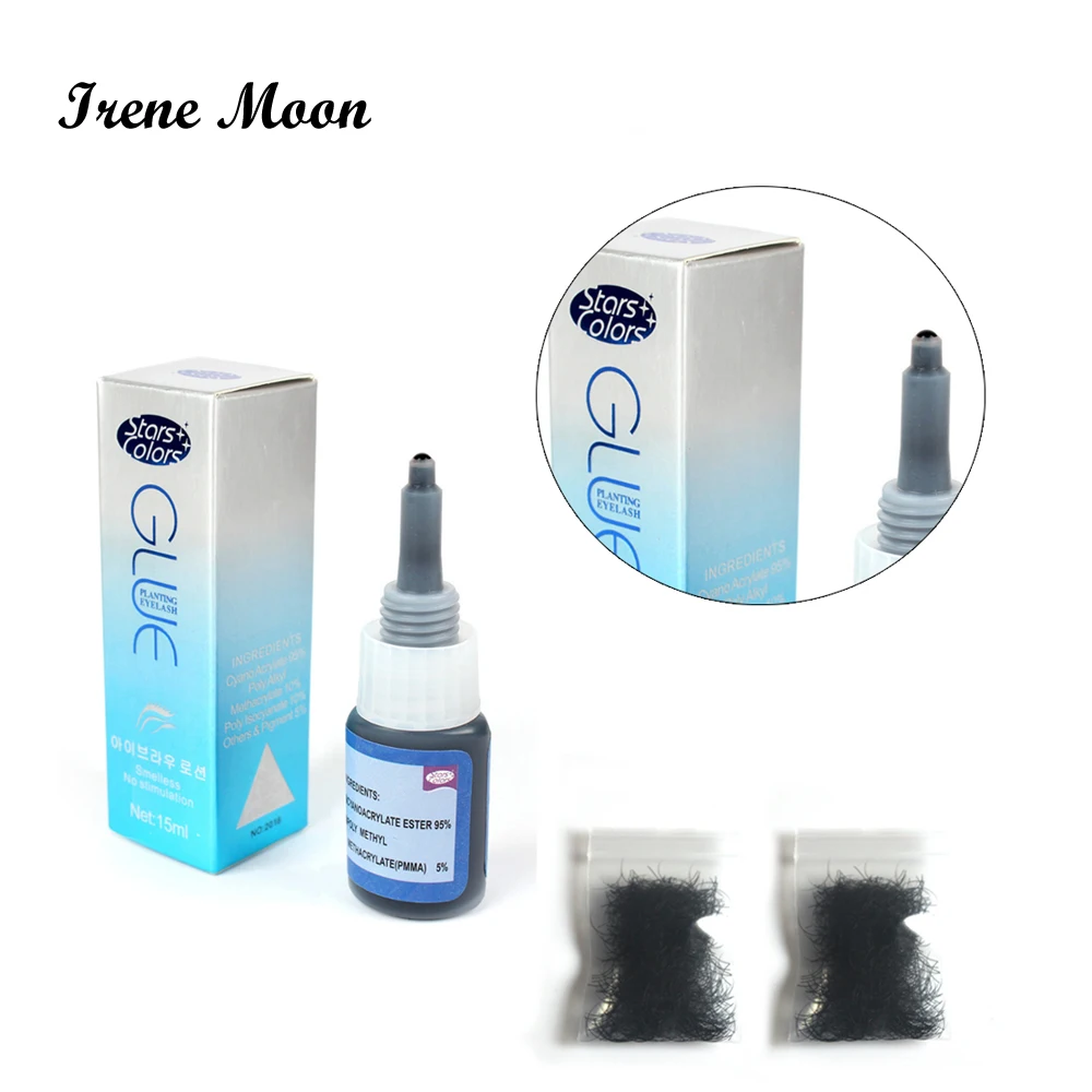 15ml Odor Free Fast Dry Black Glue For Eyelashes Individual False Eyelashes Waterproof Extension Hypoallergenic  +2 Packs Lashes