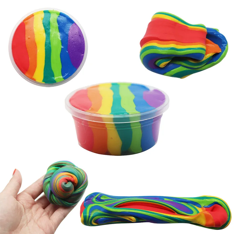 

45g 7 color slime box Clay Stress Relief Colorful Modeling Clay Fimo Polymer Clay Sand Fidget Plasticine Gum For Education Toy
