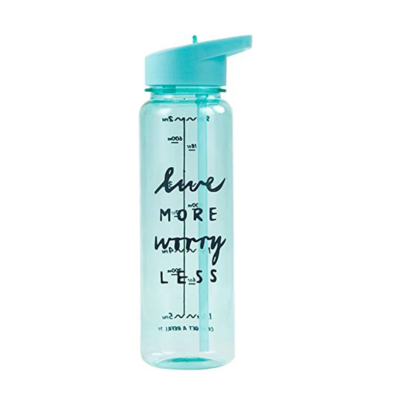 Welford 720 мл тритановая бутылка для воды, Спортивная бутылка для воды с соломенной крышкой, портативная, для путешествий, пеших прогулок, кемпинга, пластиковая посуда для напитков - Цвет: new green bottle