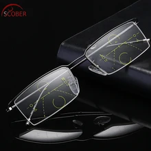 SCOBER = титановый сплав Бизнес элита интеллект прогрессивные Мультифокальные коммерческие очки для чтения бифокальные+ 1+ 1,5 до+ 4