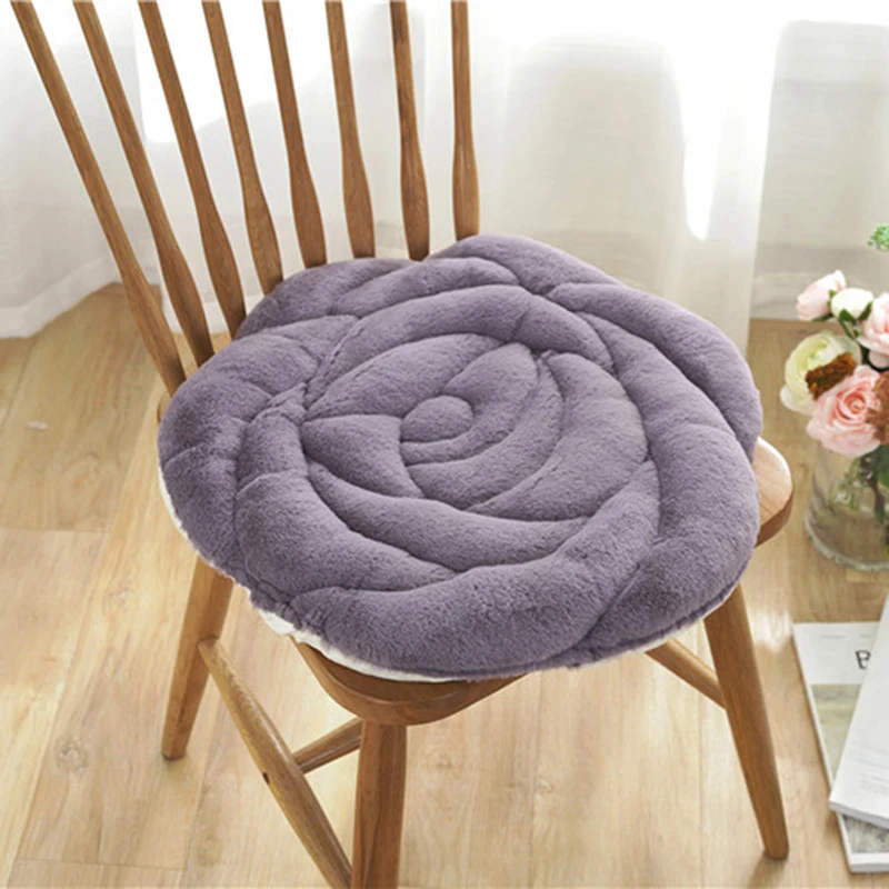 Comfortable Cushion Rose Cushion Office Chair Cushion Autumn And Winter Tatami Warm Plush Padded Cushion