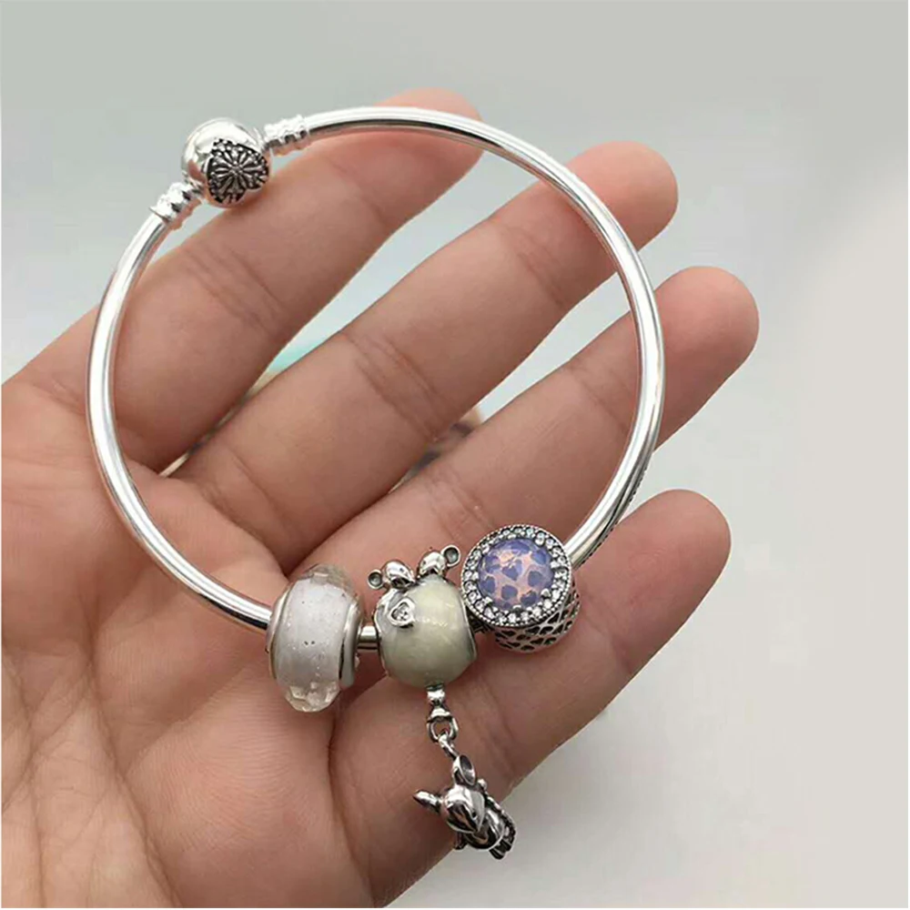 

2019 Original Bracelet Customized New Mouse And Joint Balloon Bracelet S925 Silver Glowing Diamonds Of Luxury Jewelry Women