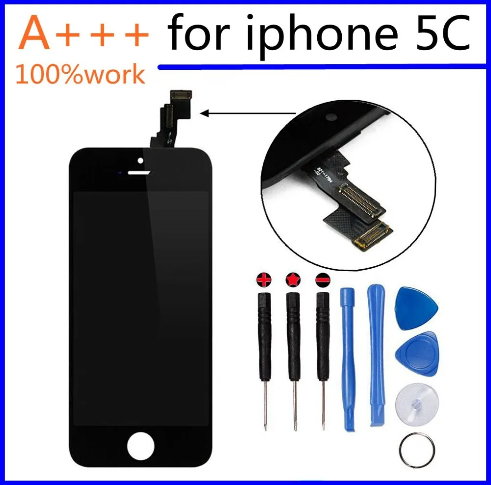 

AAANo dead pixe LCD Screen Assembly Replacement Display Touch Screen Digitizer for iphone 5C lcd Black/White Color Free Shipping