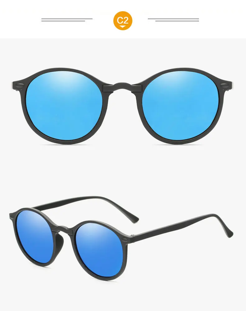 Модные круглые поляризованные солнцезащитные очки, Ретро стиль, мужские фирменные дизайнерские очки, женские солнцезащитные очки, UV400, очки Oculos De Sol