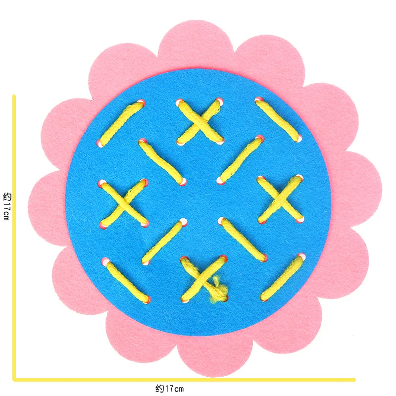 Носить кружева Threading детский сад руководство поделки переплетения ткань раннего обучения Образование игрушки Монтессори учебных пособий Математика игрушки
