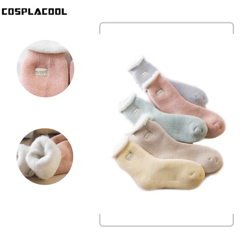 [COSPLACOOL] вышивка Японии теплые толстые карамельный цвет сладкий Meias милые модные хлопчатобумажные забавные носки для женщин мягкий пол Calcetines