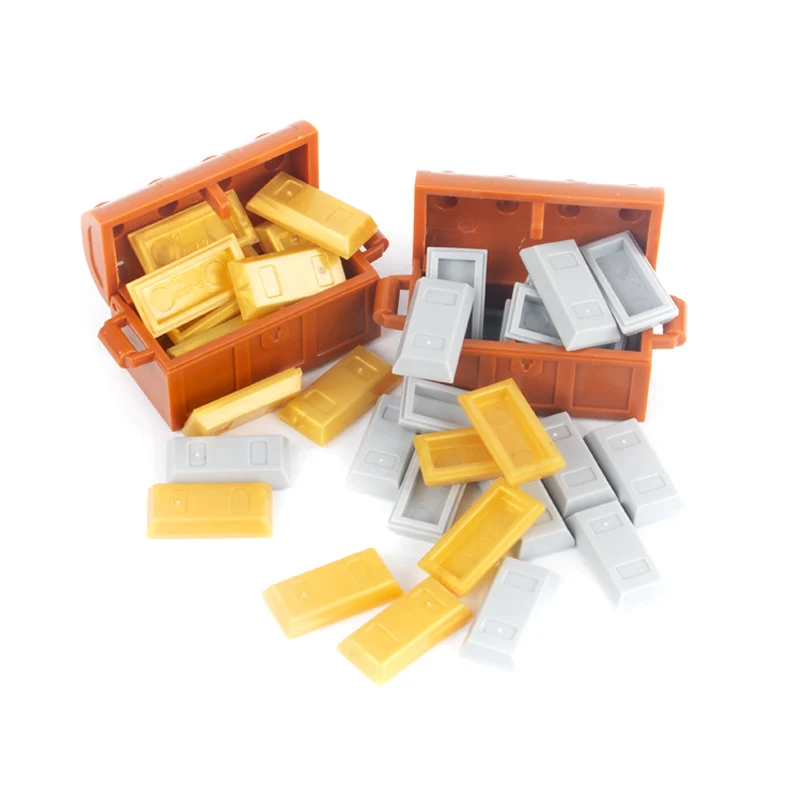 Bricks City Accessories Money Figure Building Block Bullion Gold Bar Silver Box Backpack Friends Blocks MOC DIY Toy Parts C008
