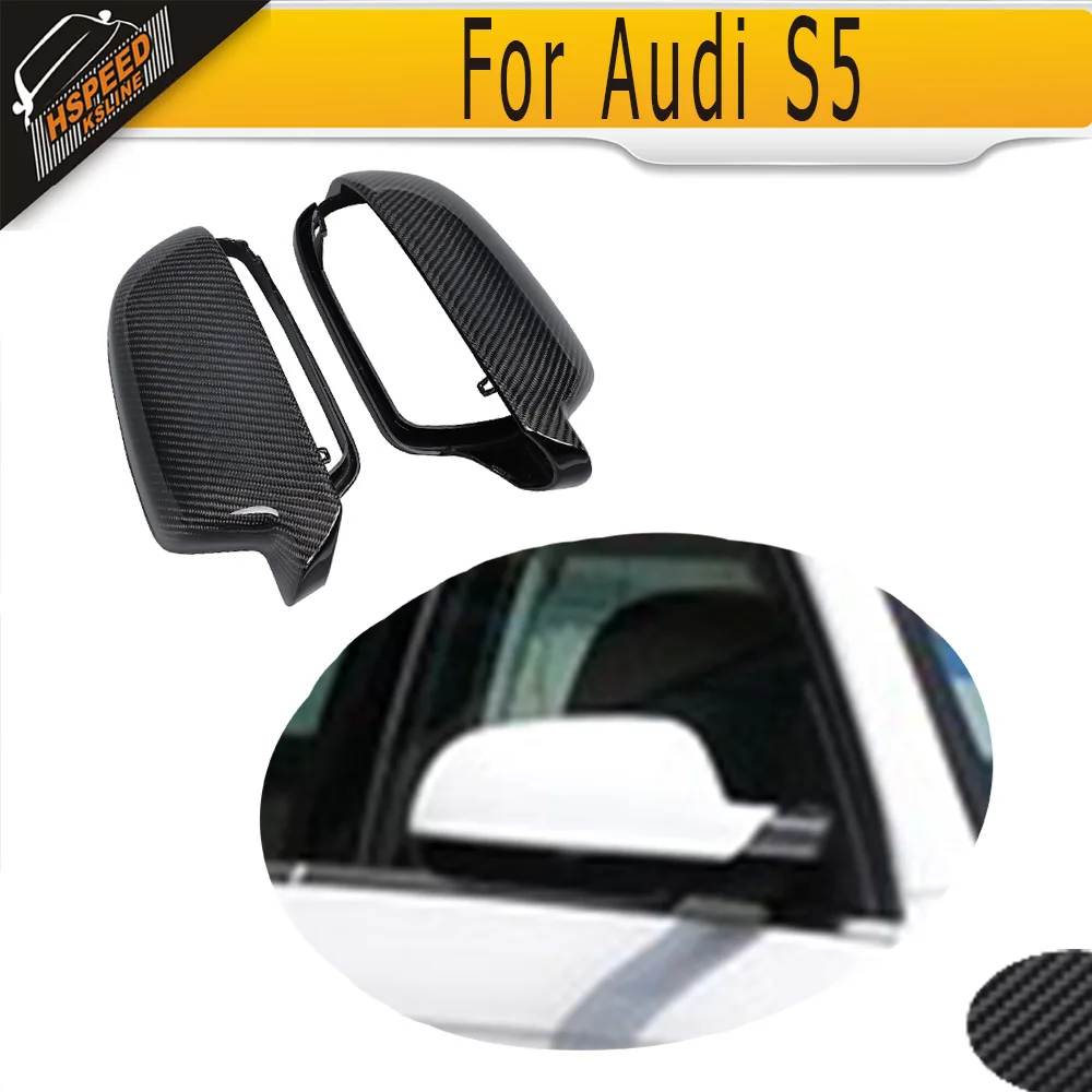 For A5 carbon fiber Full Replacement side rear back view mirror covers