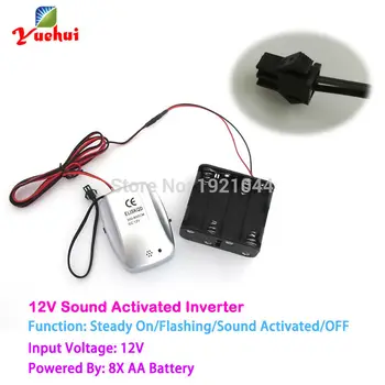 

2020 DC12V Sound Activated with Cell Box EL wire Inverter/ EL driver Car Party Decorative for 3-6meter long el wire or el strips