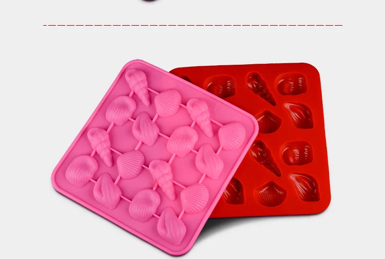 1PCS Shells Shape Silicone Chocolate Mold Cartoon Figre/cake Tools Soap Mold Sugarcraft Cake Decoration Ice Molds E501