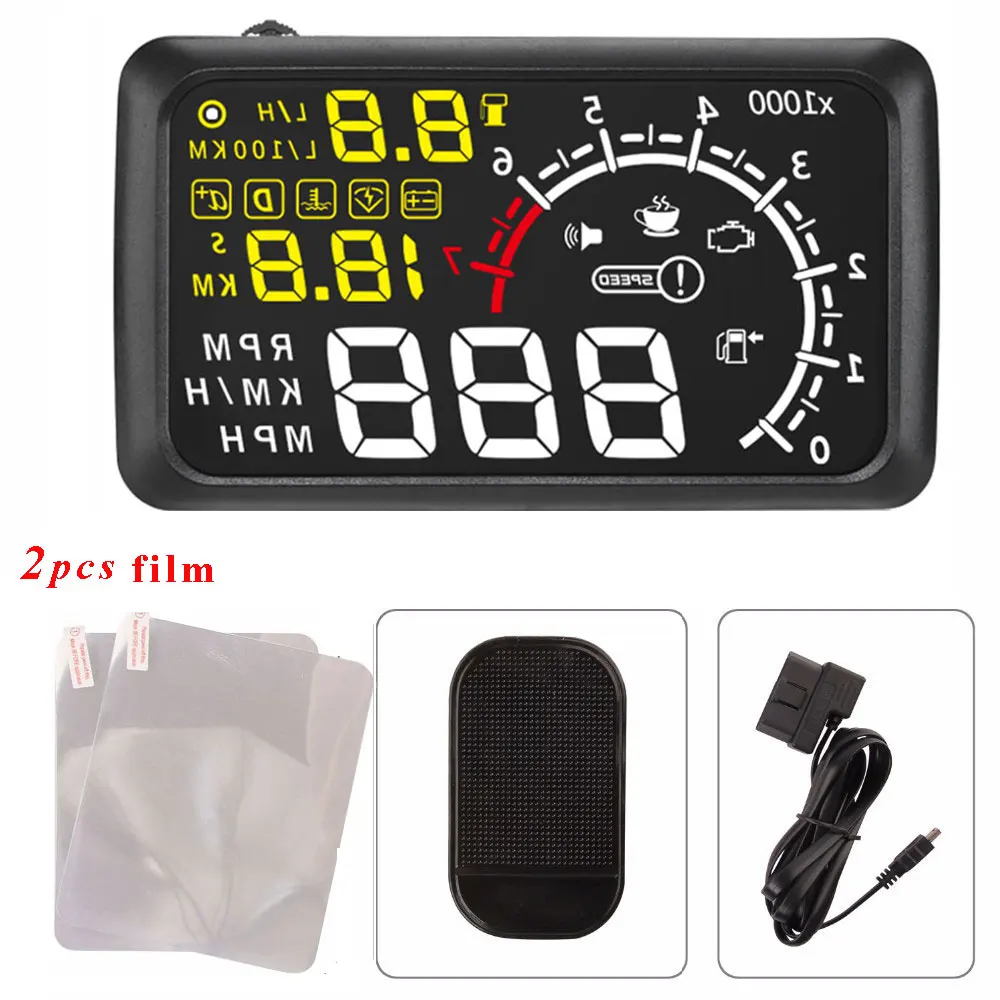 imágenes para Envío Gratis Universal Car HUD Head UP 5.5 LCD Display OBDII Car Styling Car Kit de combustible de Exceso de velocidad KM/H Pro con Almohadilla antideslizante imágenes para Envío Gratis Universal Car HUD Head UP 5.5 LCD Display OBDII Car Styling Car Kit de combustible de Exceso de velocidad KM/H Pro con Almohadilla antideslizante
