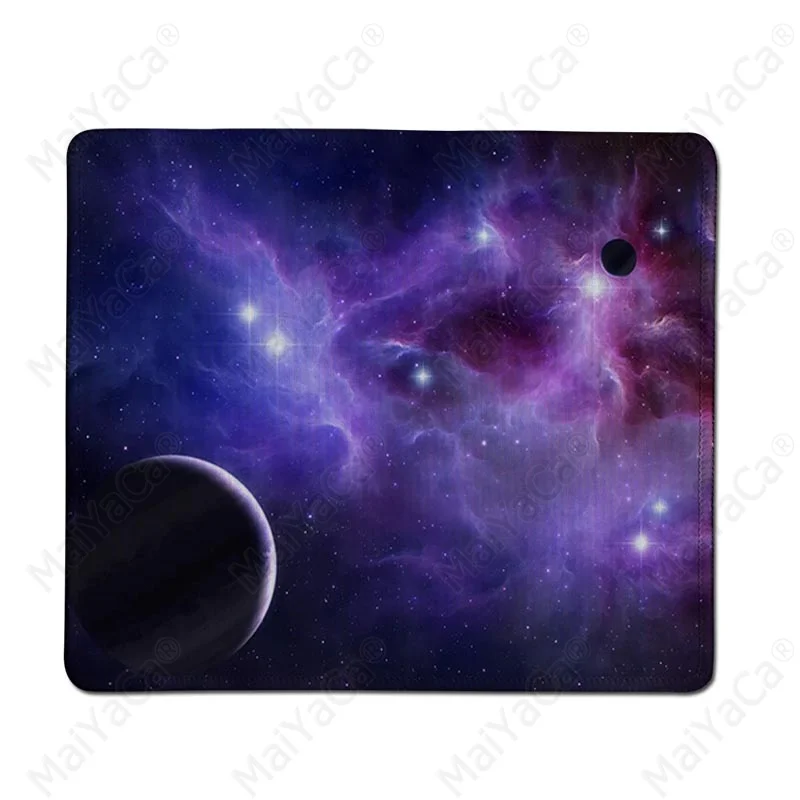 MaiYaCa Подарочный коврик для мальчика, фиолетовый Звездный космический резиновый коврик для мыши, прочный коврик для мыши на стол, бесплатная