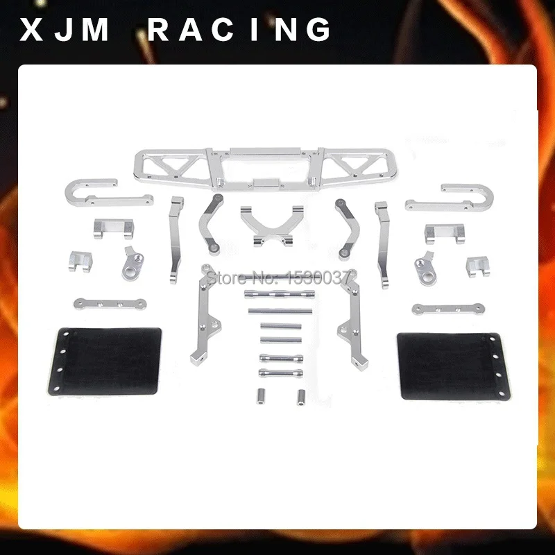 CNC Alloy Rear Bumper set fit HPI Rovan Baja 5T 5SC king motor truck Free shipping cnc alloy metal three sections of fission complete diff gear box set fit hpi km rovan baja 5b 5t 5sc king motor truck