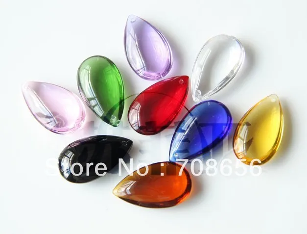 

40pcs 38MM MIXED COLORS CHANDELIER LIGHT CRYSTALS DROPS ALMOND DROPLETS OVAL BAUBLE